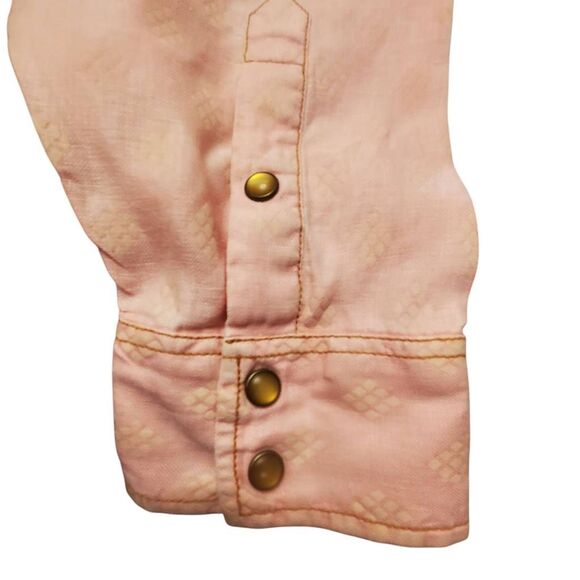 Mens Ryan Michael 100% Linen Pearl Snap Western Shirt Size L. - Picture 7 of 11